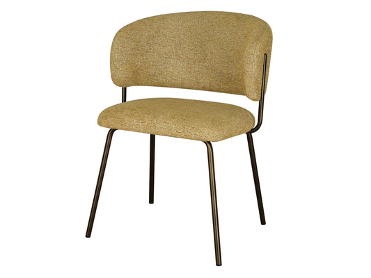 Lumi Dining Chair Mustard Tweed / Matte Bronze Set of 2