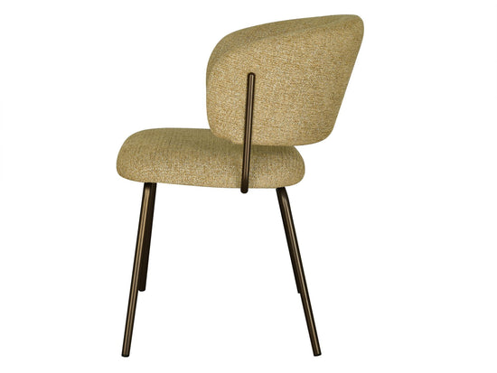 Lumi Dining Chair Mustard Tweed / Matte Bronze Set of 2