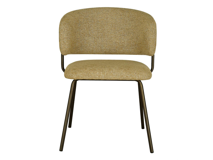 Lumi Dining Chair Mustard Tweed / Matte Bronze Set of 2