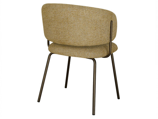 Lumi Dining Chair Mustard Tweed / Matte Bronze Set of 2