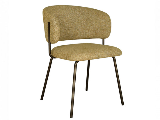 Lumi Dining Chair Mustard Tweed / Matte Bronze Set of 2