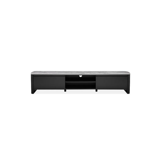 Aden Entertainment Unit - black powder-coated frame, sintered stone top