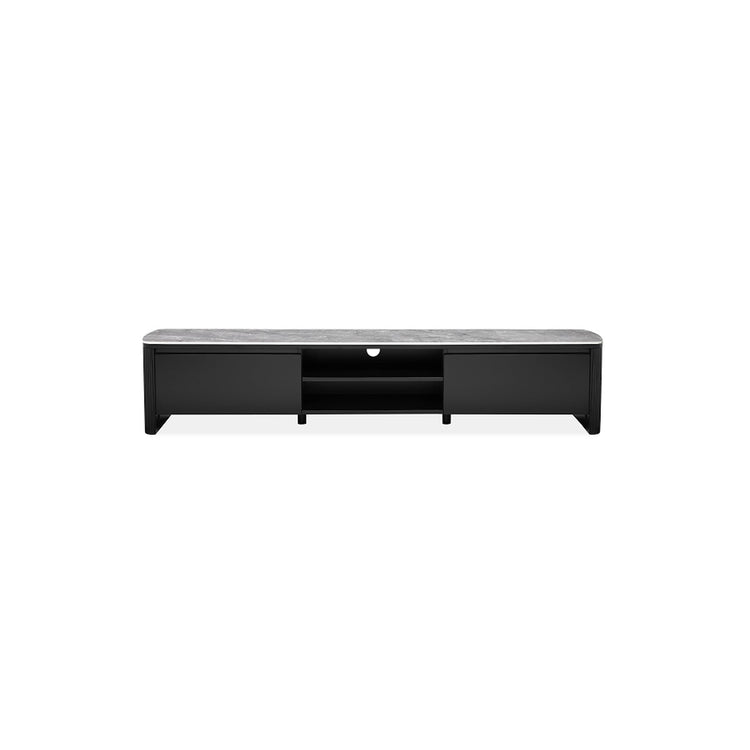 Aden Entertainment Unit - black powder-coated frame, sintered stone top