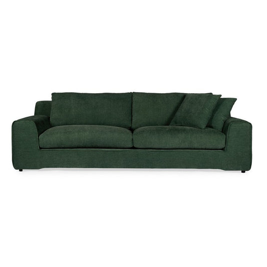 Bellavista Sofa in deep green chenille — full front view