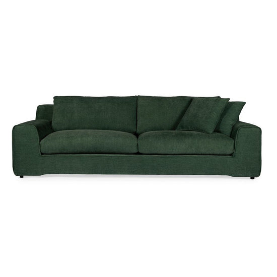 Bellavista Sofa in deep green chenille — full front view