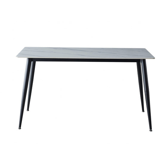 Bentley Dining Table Snow White Ceramic - angle 2