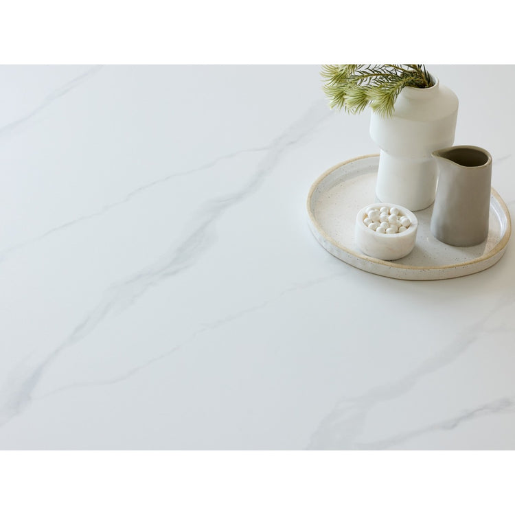 Bentley Dining Table Snow White Ceramic - detail