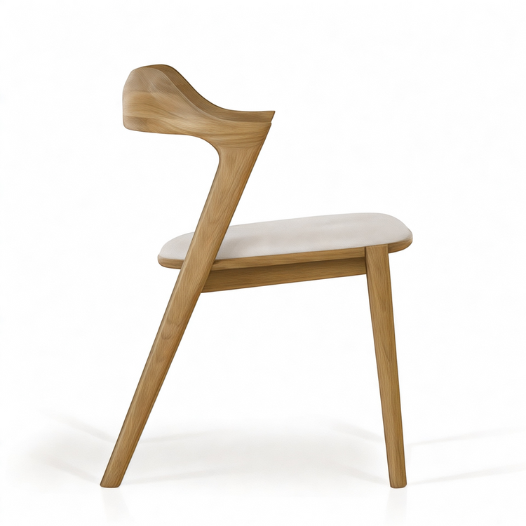 Mila Teak Dining Chair upholstered seat detail