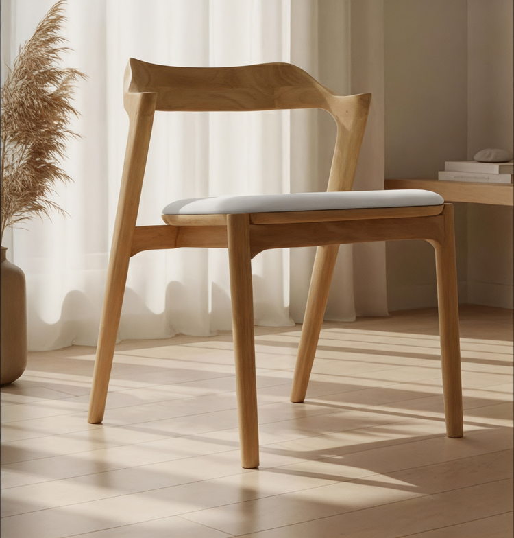 Mila Teak Dining Chair front view