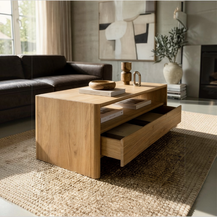 Mila Coffee Table drawer open