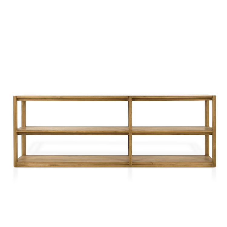 Mila Solid Teak Lowline Bookcase