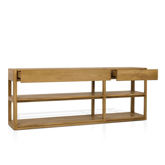 Mila Lowline Bookcase With Drawers side view