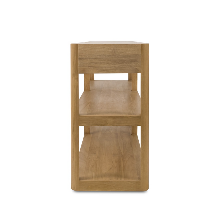Mila Lowline Bookcase With Drawers in styled room