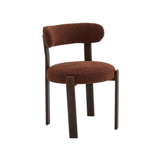 Camden Dining Chair – Rust with Walnut Frame