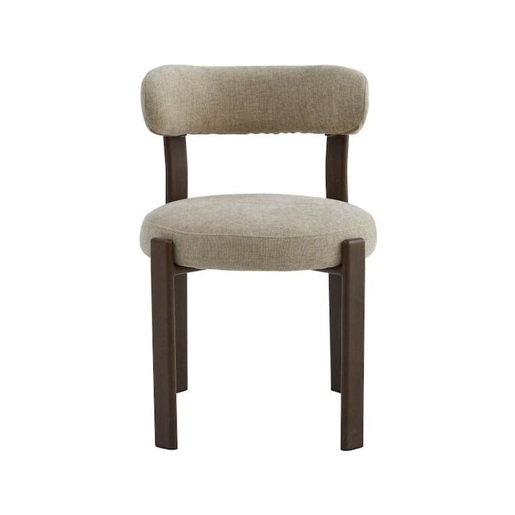 Camden Dining Chair – Beige with Walnut Frame