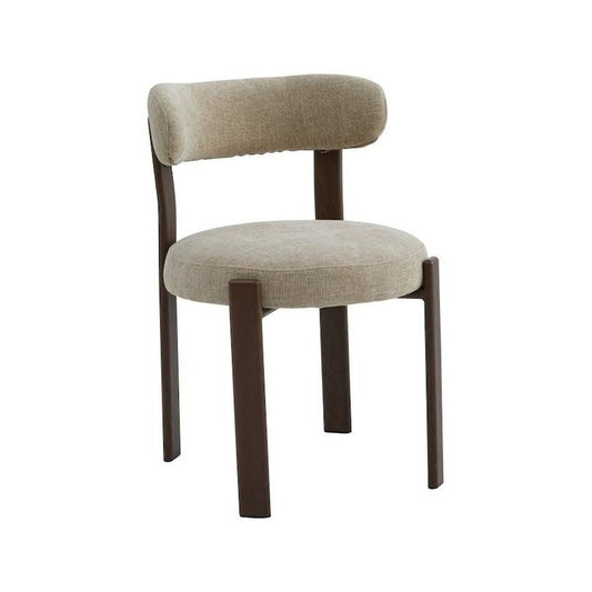 Camden Dining Chair – Beige with Walnut Frame