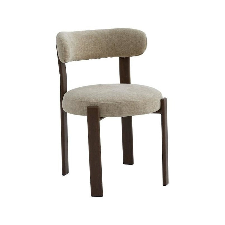 Camden Dining Chair – Beige with Walnut Frame
