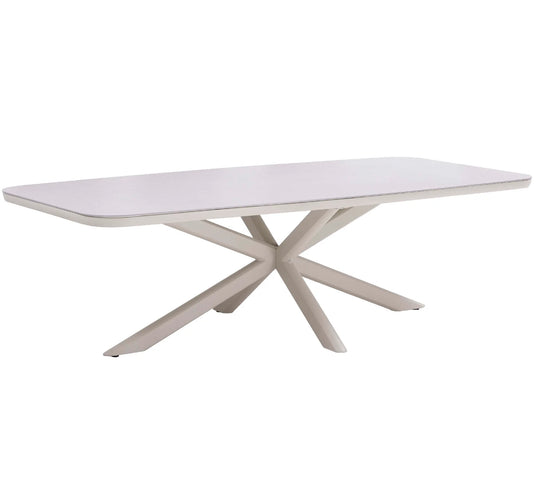 Tuscany Dining Table — Warm White (Amalfi Sintered Stone) with spider base
